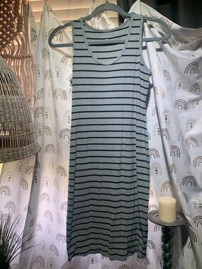 BumpStart Light Gray & Black Striped Tank